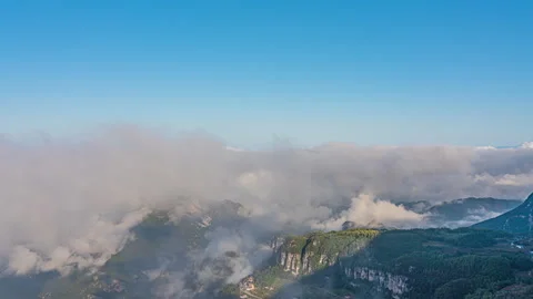 Mountain Peak Sea of Clouds Time Lapse Landscape Stock Footage 320006940