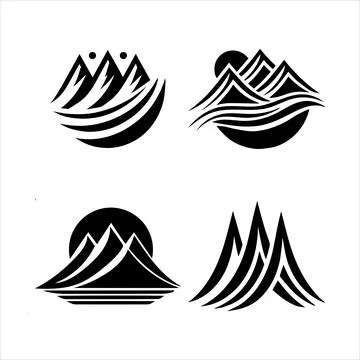 Mountain peak silhouettes Stock Illustration