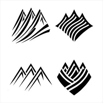 Mountain peak silhouettes Stock Illustration