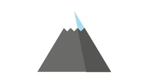 Mountain peak with snow and shading, minimalist video, 4k, mp4 design, isolated Stock Footage 304965737
