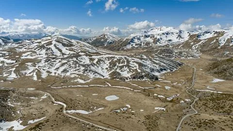 Mountain peak with snow Stock Photos