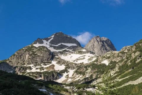 Mountain peak in spring Stock Photos