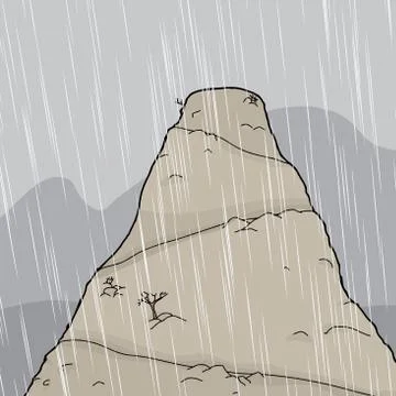 Mountain peak in storm Stock Illustration