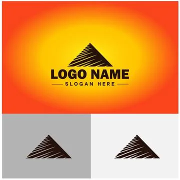 Mountain peak summit logo vector art Outdoor hiking adventure icon travel l.. Illustrazione stock