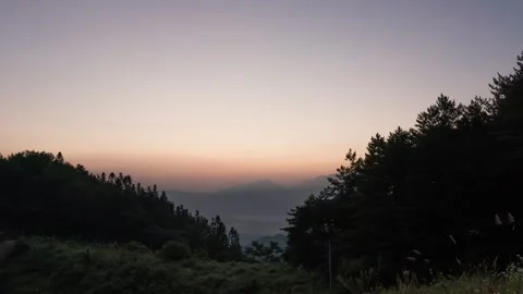 Mountain Peak Sunrise Time-lapse with Golden Dawn and Horizon Glow Stock Footage 326678481