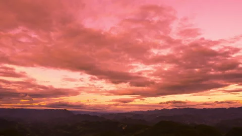 Mountain Peak Sunset Glow Time Lapse 4K Aerial Stock Footage 319973368