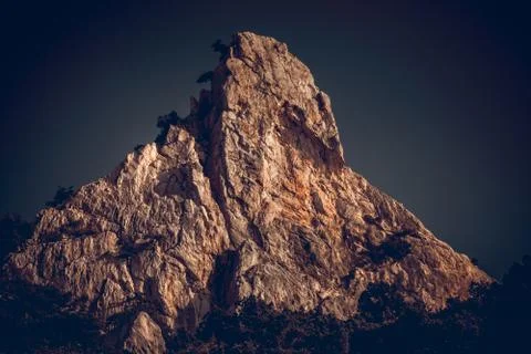 Mountain peak at sunset Stock Photos