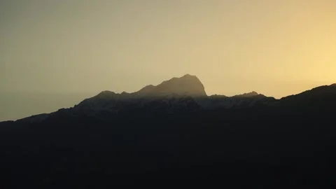 Mountain peak at sunset in Tibet Stock Footage 277805847