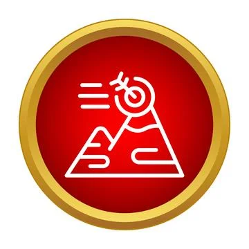 Mountain peak target icon for business success goal Stock Illustration