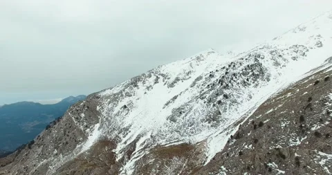A Mountain Peak in Winter, 4k Drone Shot Stock Footage 171251093