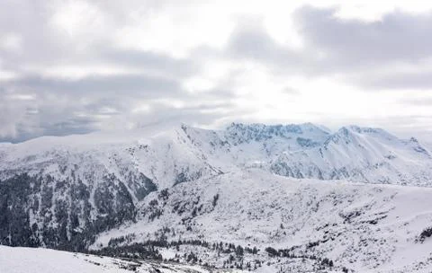 Mountain peak in winter Foto stock