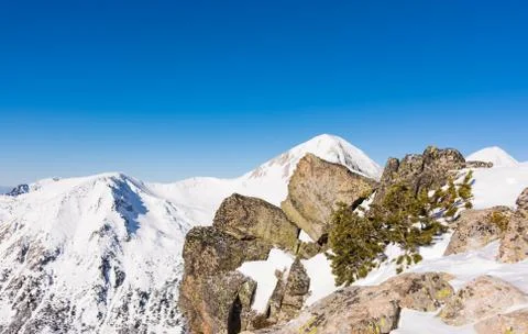 Mountain peak in winter Photos