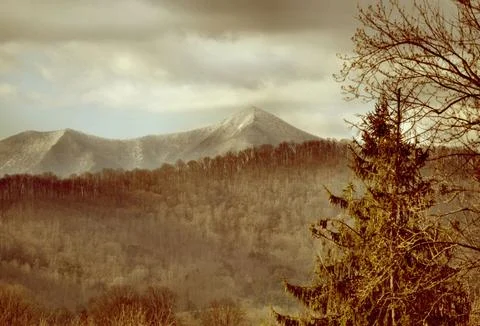 Mountain Peak in Winter Stock Photos
