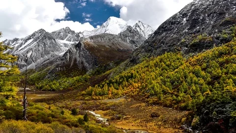 Mountain peak, Yading national level reserve, Daocheng, Sichuan Province, Chi Stock Footage 77716690