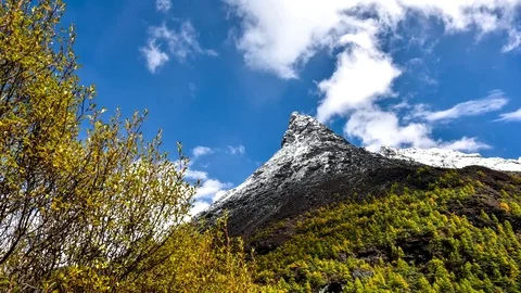 Mountain peak, Yading national level reserve, Daocheng, Sichuan Province, Chi Stock Footage 77717293