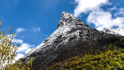 Mountain peak, Yading national level reserve, Daocheng, Sichuan Province, Chi Stock Footage 77717441
