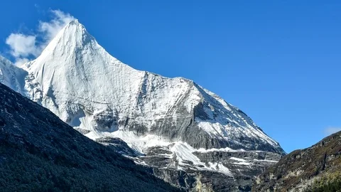Mountain peak, Yading national level reserve, Daocheng, Sichuan Province, Chi Stock Footage 77718201