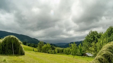 Mountain peaks and cloudy sky. Timelapse. Stock Footage