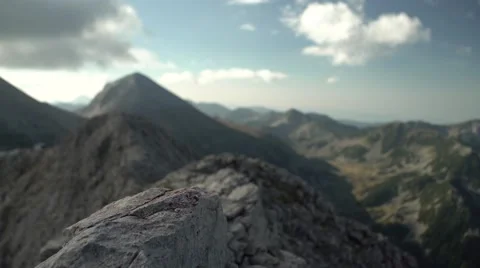 Mountain Peaks and Distant Lakes Focus 4K Stock Footage 67477906