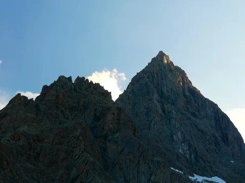 Mountain peaks with clouds, the Alps, Time lapse Stock Footage