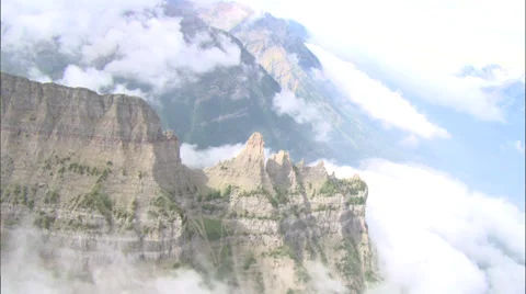 Mountain Peaks in the Clouds Stock Footage 37427741