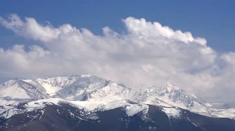 Mountain Peaks in the Clouds HD Stock Footage 23637727