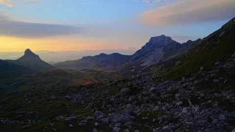 Mountain peaks at dawn Stock Footage 210145967