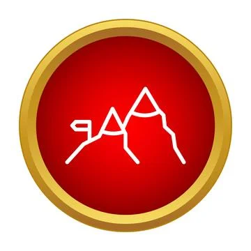 Mountain peaks with flag icon representing achievement Stock Illustration