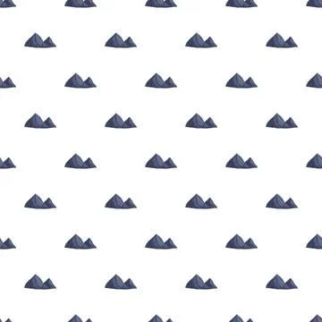 Mountain peaks forming a repeated pattern on a white background Stock Illustration