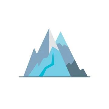 Mountain peaks icon in flat style Stock Illustration