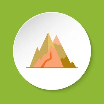 Mountain peaks icon in flat style Stock Illustration