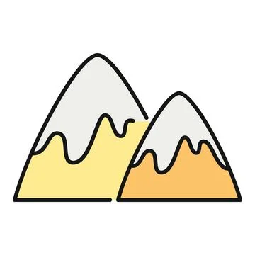 Mountain peaks icon representing nature and adventure イラスト素材