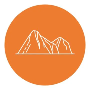 Mountain peaks icon in thin line style Stock Illustration