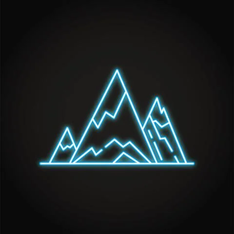 Mountain peaks icon in thin line style. Stock Illustration