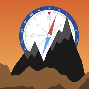 Mountain peaks Stock Illustration