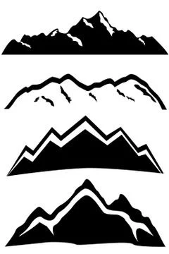Mountain peaks landscape Stock Illustration
