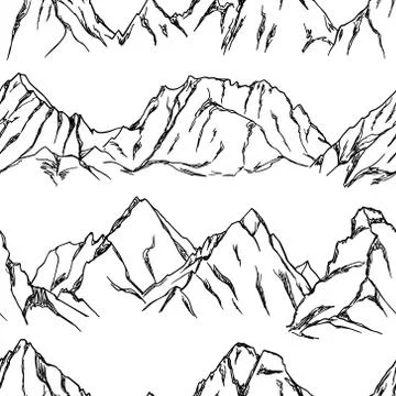Mountain peaks pattern Stock Illustration