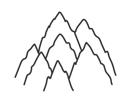 Mountain peaks, ridge simple line illustration Stock Illustration