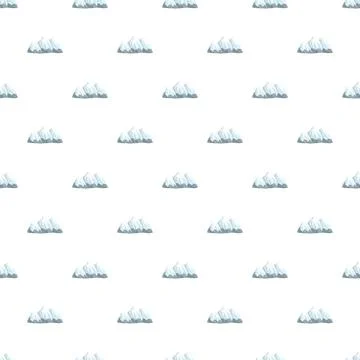 Mountain peaks seamless pattern with snow background Stockillustratie
