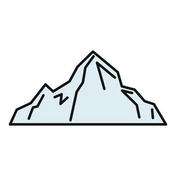 Mountain peaks with sharp rocky outlines icon Stock Illustration