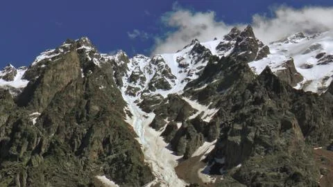 Mountain peaks in summer Stock Photos