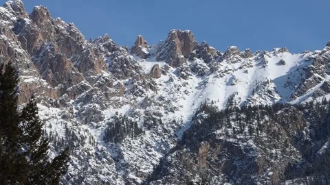 Mountain Peaks In The Winter Stock Footage 266917328