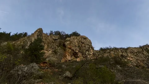 Mountain peek against cloudy sky Stock Footage 224530723