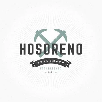 Mountain Pick Design Element in Vintage Style for Logotype Stock Illustration
