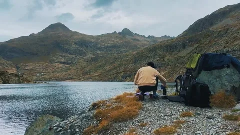 Mountain Picnic Scene Stock Footage 320117329