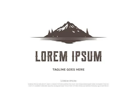 Mountain with Pine Cedar Conifer Cypress Evergreen Tree Forest and Lake Riv.. Stock Illustration