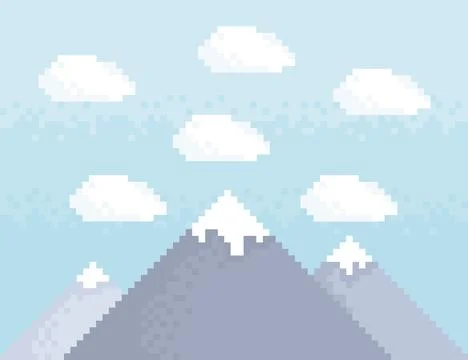 Mountain pixel art Stock Photos