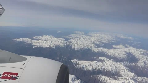 Mountain from the plane window Video stock 139276948