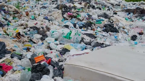 A mountain of plastic garbage. The problem of environmental pollution with Video stock 250169029