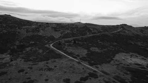 Mountain Platoe Vitosha Path Right BnW Stock Footage 201739950
